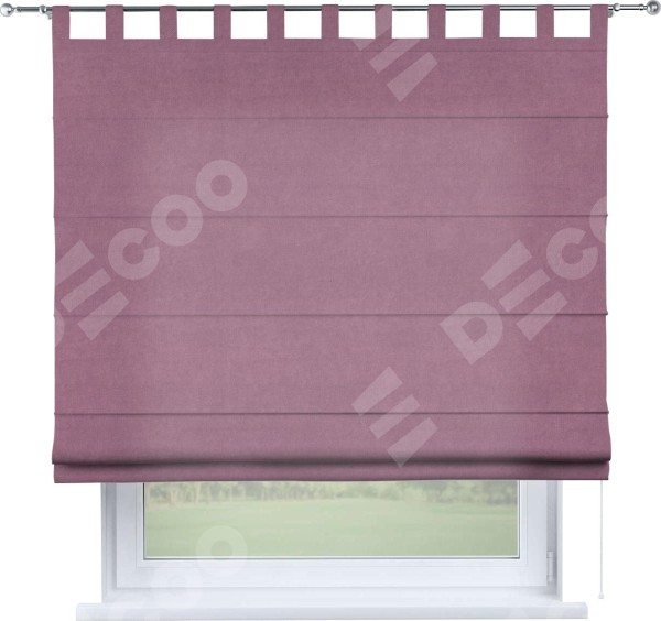 Римская штора на петлях «Кортин», ткань вельвет лиловый