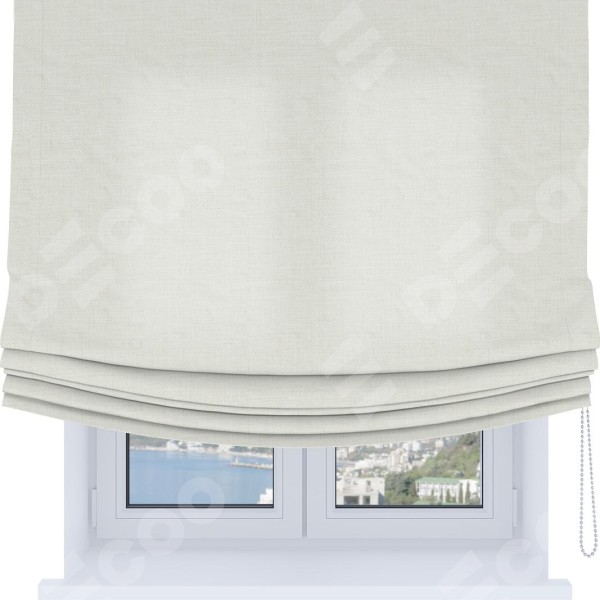 Римская штора Soft с мягкими складками, ткань лён молочный