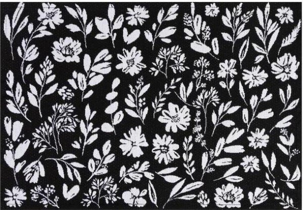 Салфетка "Этель" Flowers black 30х45 см вид 1, 100% пэ, 370 г/м2