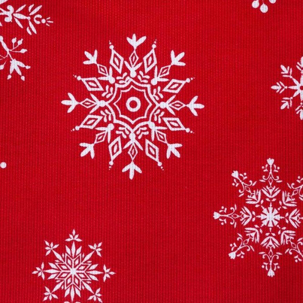 Скатерть Доляна «Новый год: Белые снежинки» 220х149 см, 100% хлопок, 164 г/м2